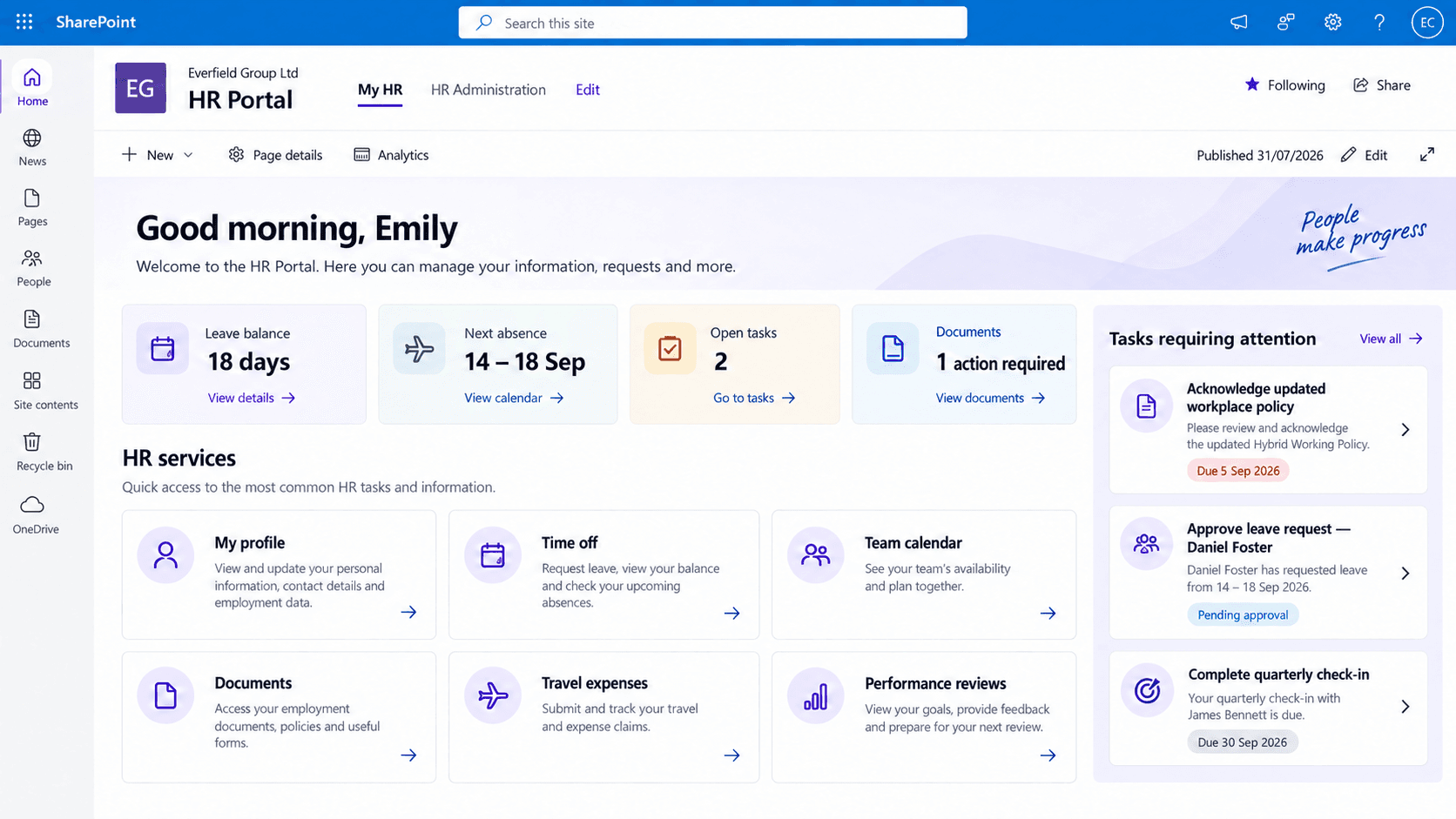 HR portāls un Intranet